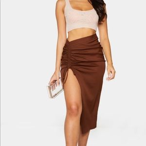Brown Midi Skirt